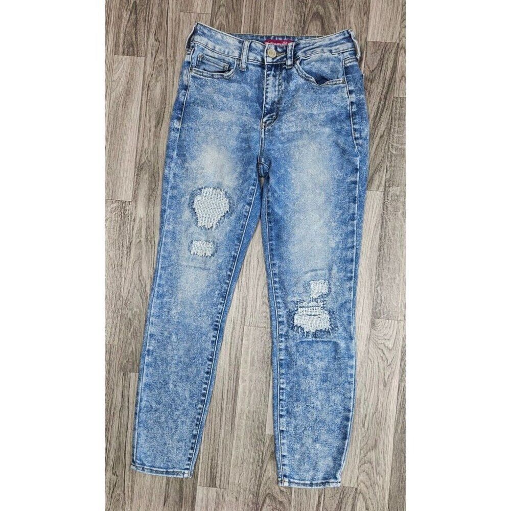 (3/$35) SO Size 5/27 High Rise Vintage Ankle Skinny Distressed Denim Blue Jeans